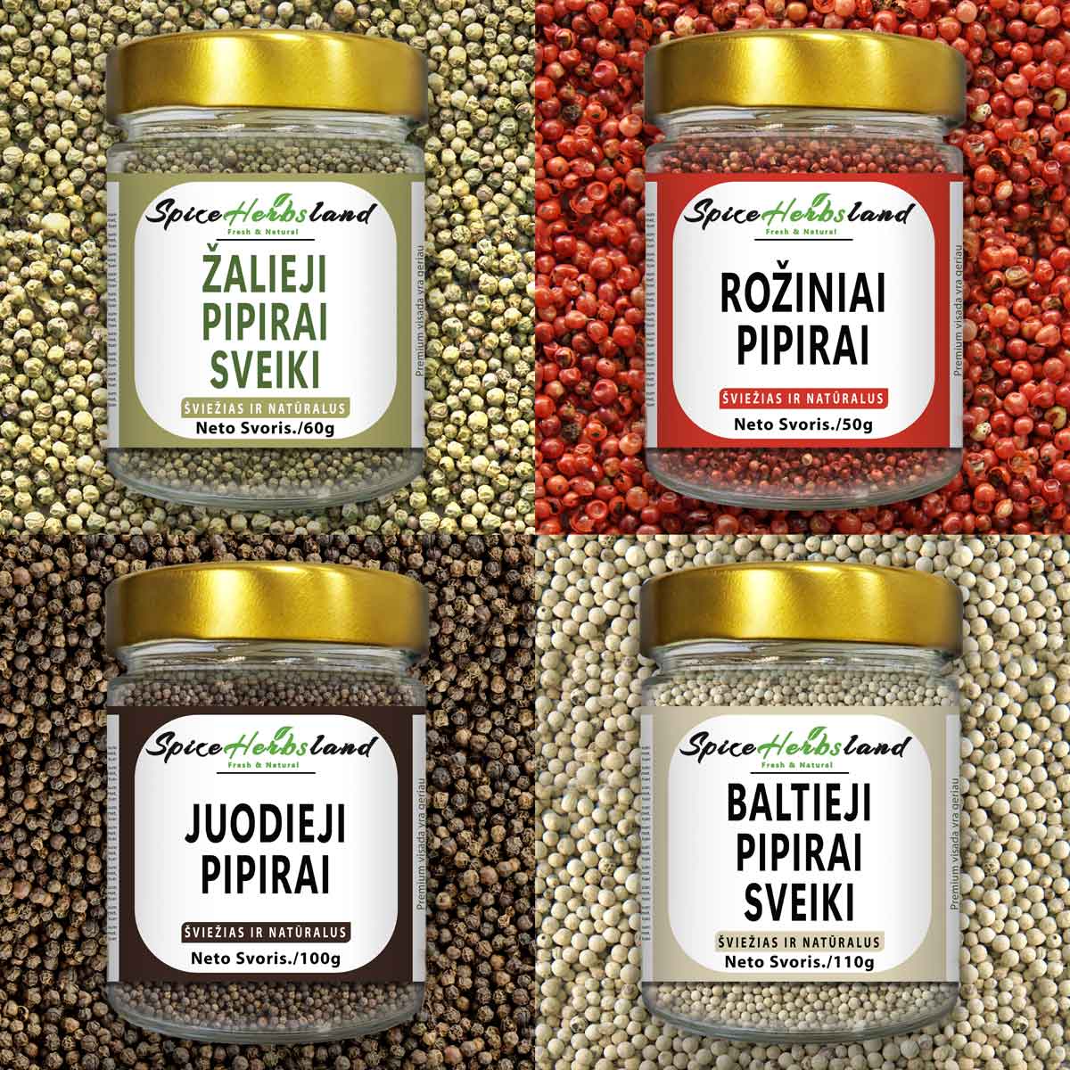 Pipirų kolekcija - 4 vnt. pakuotė