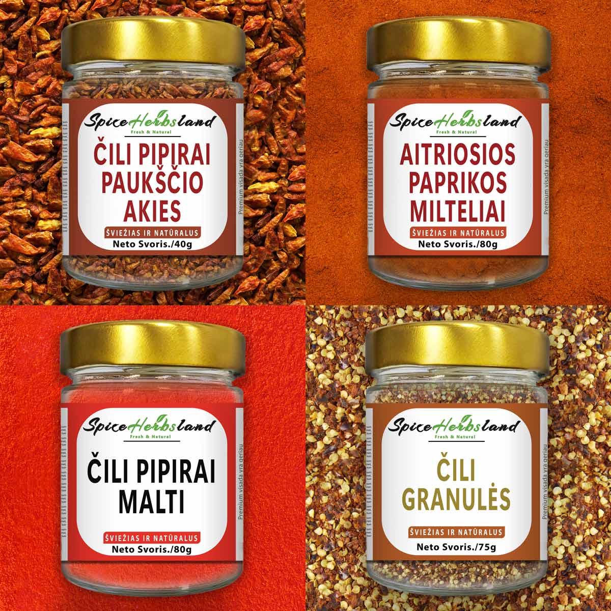 Čili kolekcija - 4 vnt. pakuotė