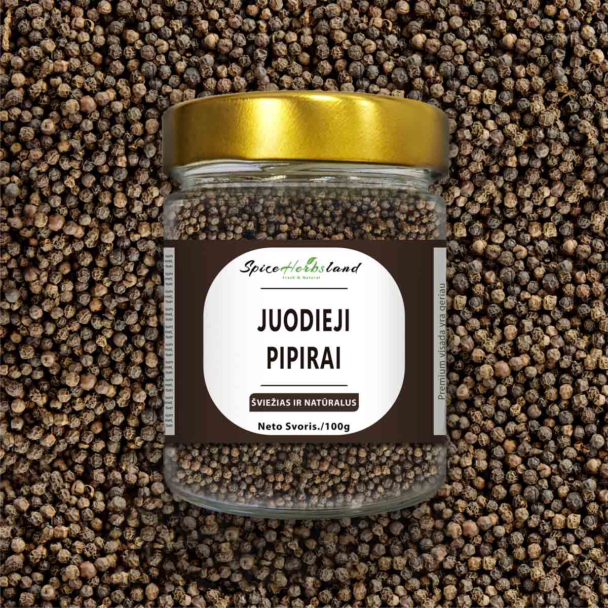 Juodieji pipirai visas pipirų grūdelis