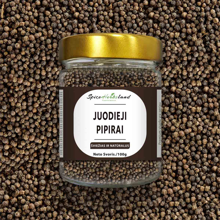 Juodieji pipirai visas pipirų grūdelis